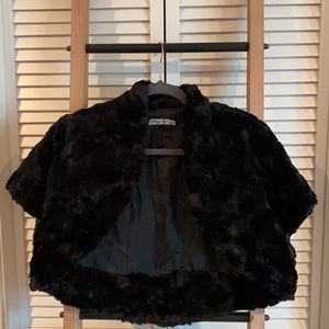 Faux fur shrug jacket